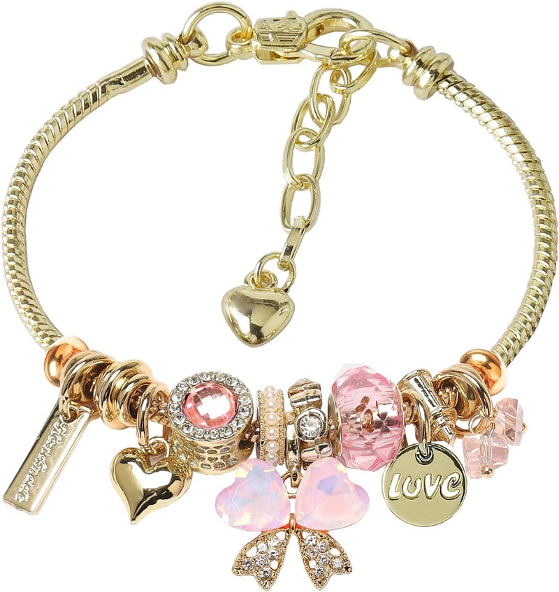 DS Charm Bracelets for teen girls exquisite cute cartoon friendship bracelet Gold Stainless Steel Bangle birthday Gift box Adjustable little girls kids jewelry holiday gifts - Image 1